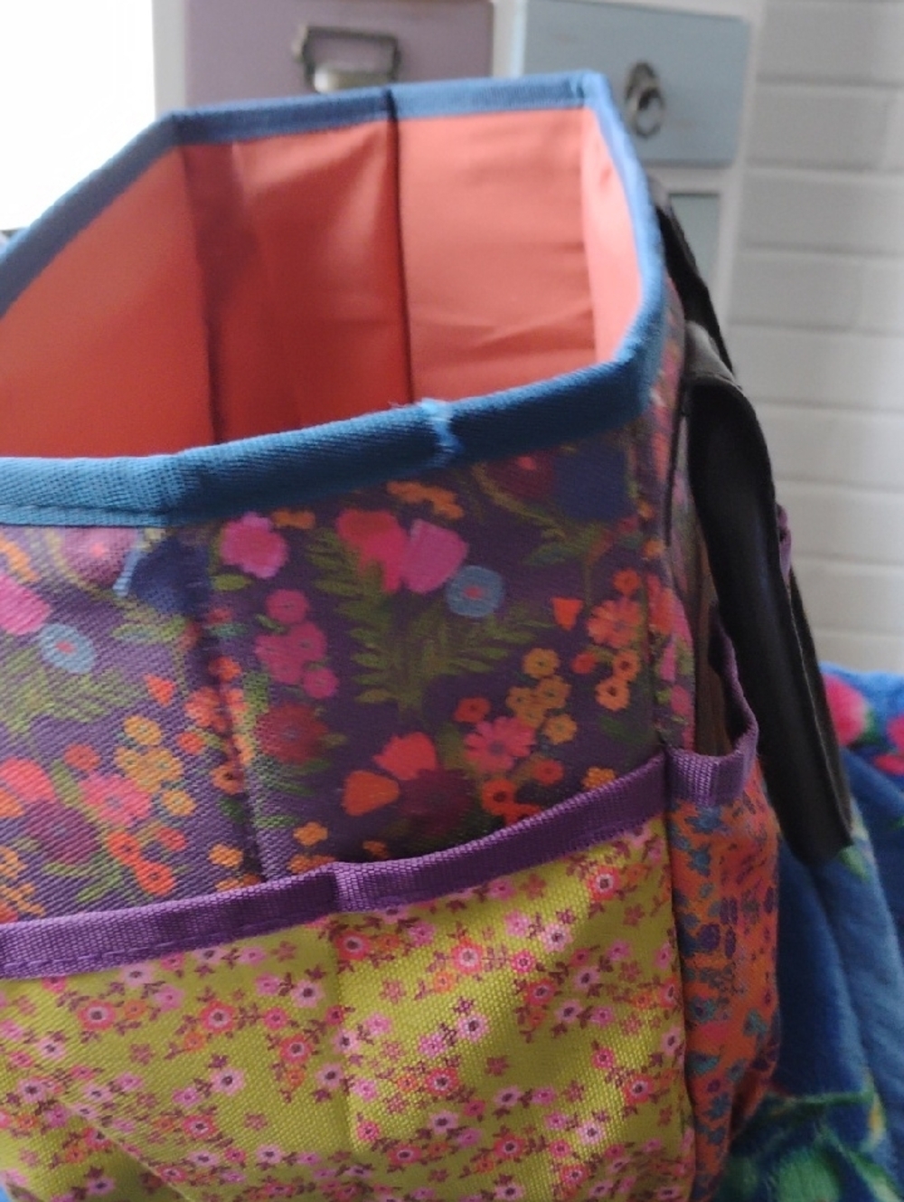 NATURAL LIFE Purple, Orange and Pink Floral Organizer Tote - Picture 4 of 7